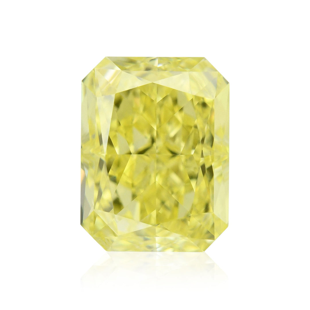 0.65 Carat Fancy Intense Yellow Radiant Diamond VVS2 GIA