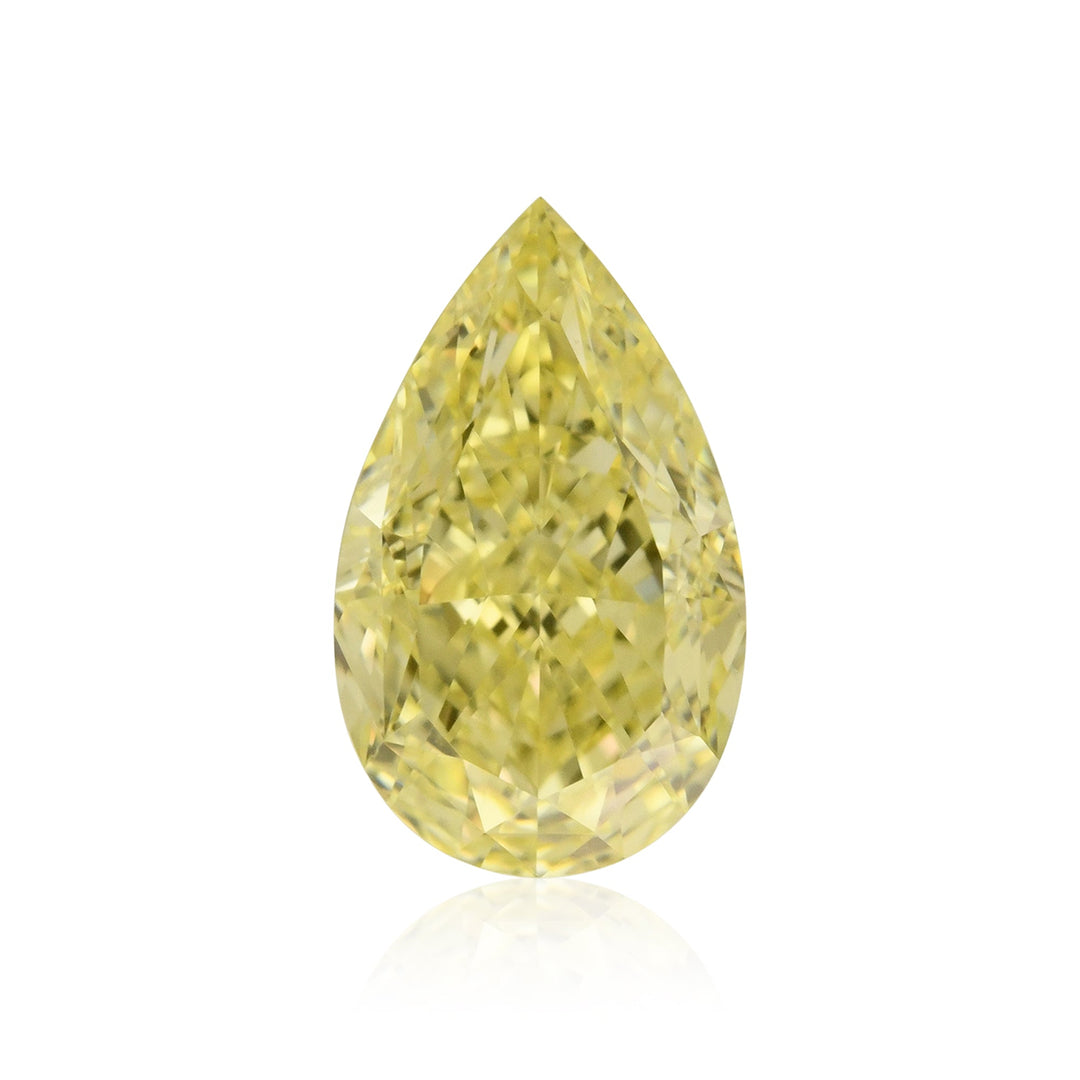 0.69 Carat Fancy Yellow Pear Diamond VVS1 GIA