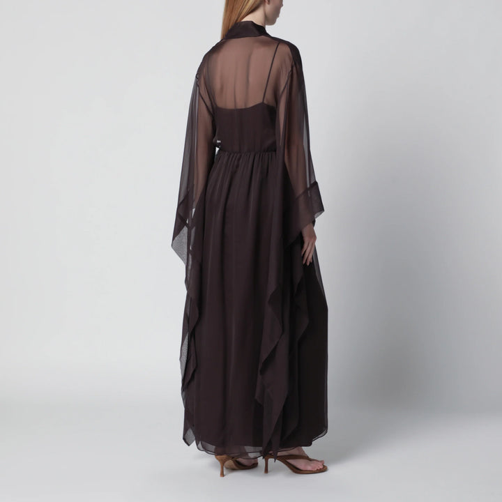 Alberta Ferretti - Long brown silk dress
