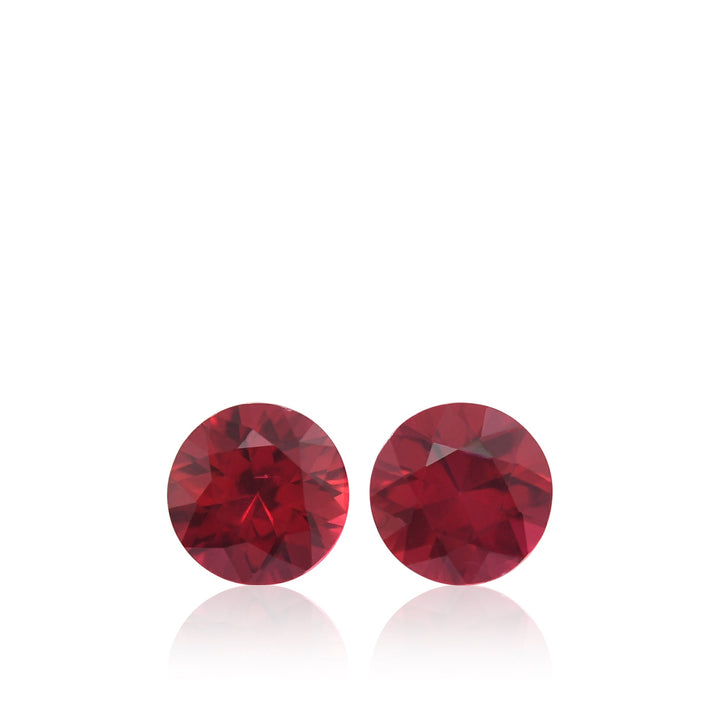 1.10 Carat Red MOZAMBIQUE Round Rubies Pair