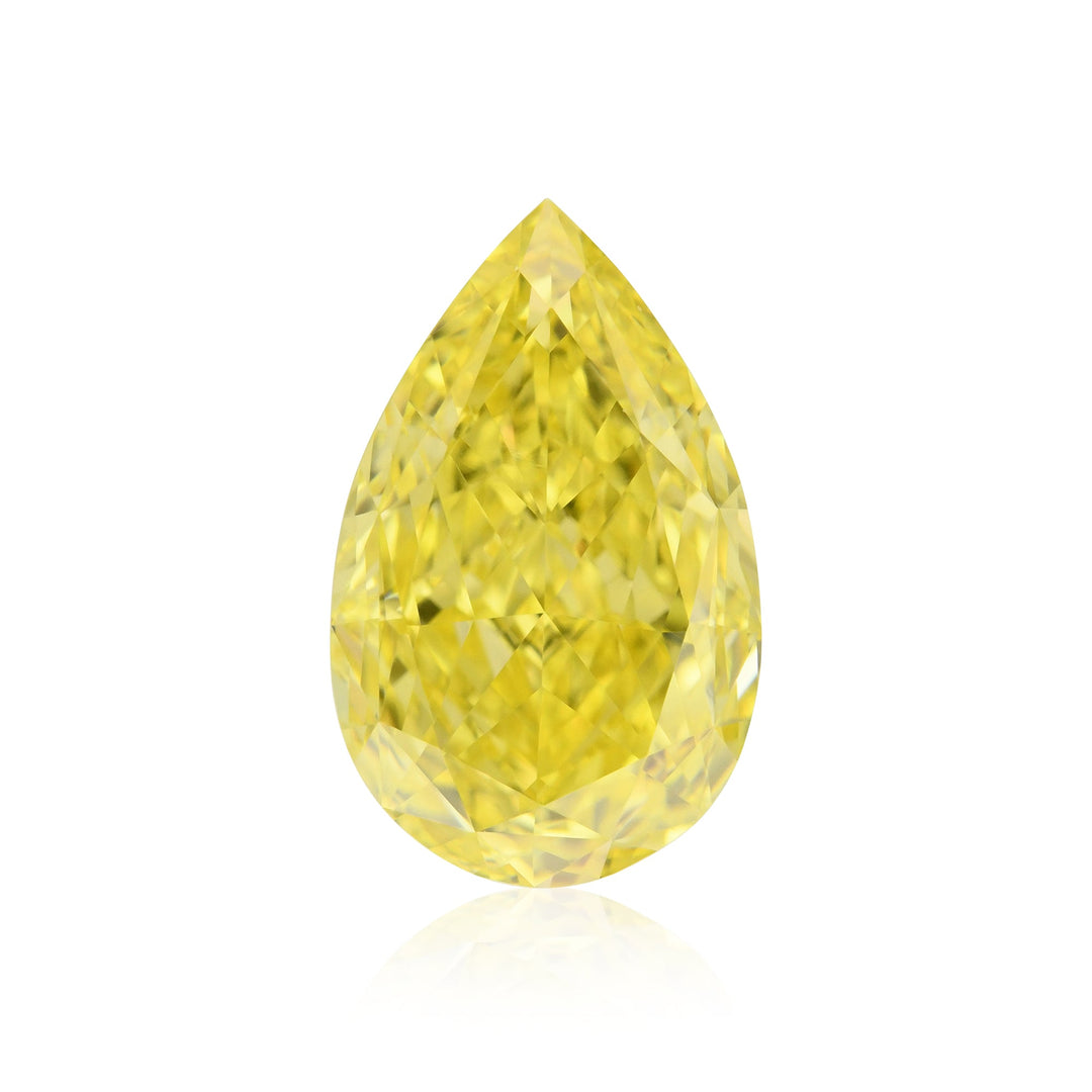 1.25 Carat Fancy Intense Yellow Pear Diamond VVS2 GIA