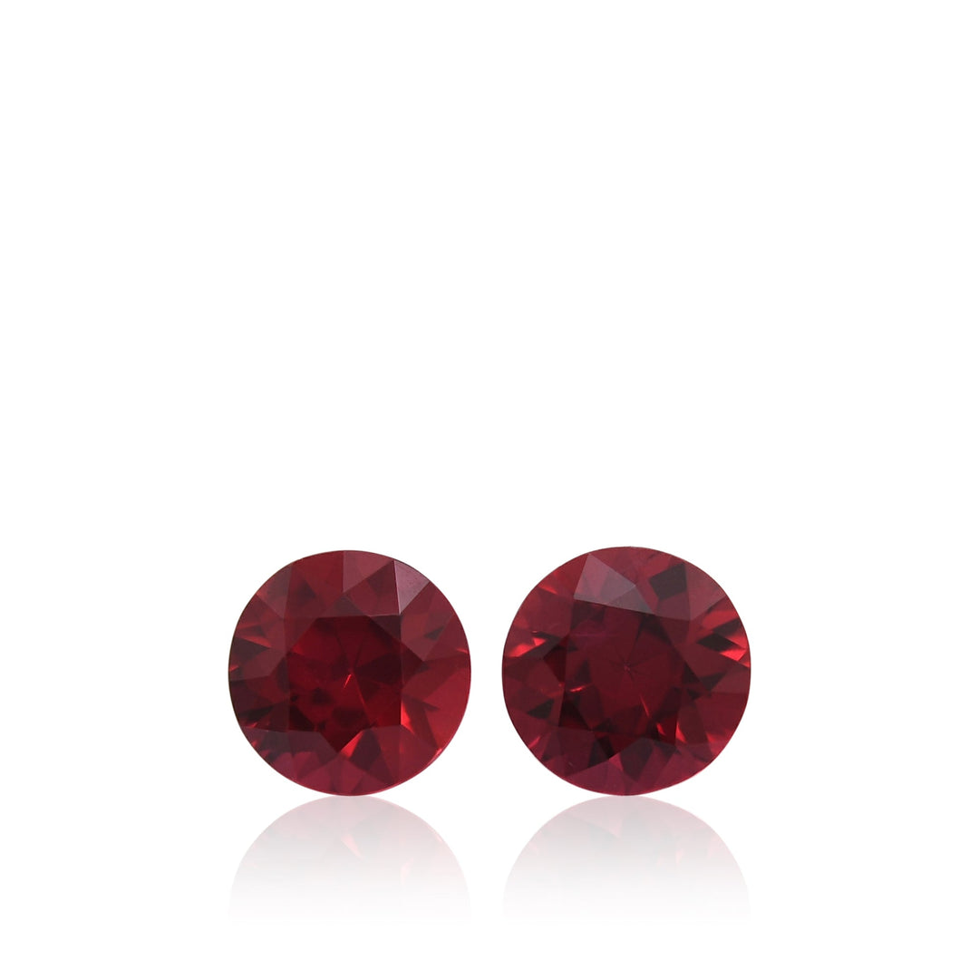1.28 Carat Red MOZAMBIQUE Round Rubies Pair