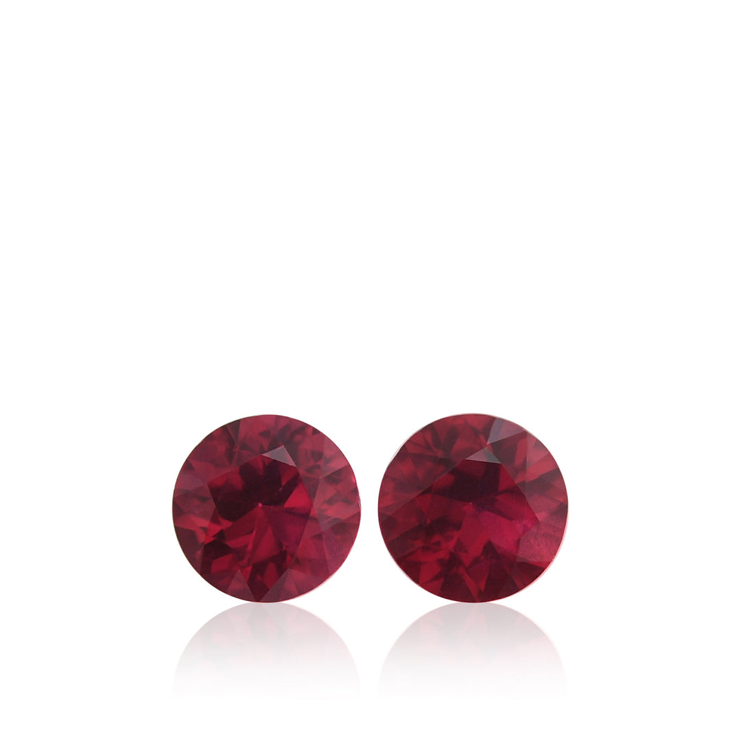1.42 Carat Red MOZAMBIQUE Round Rubies Pair
