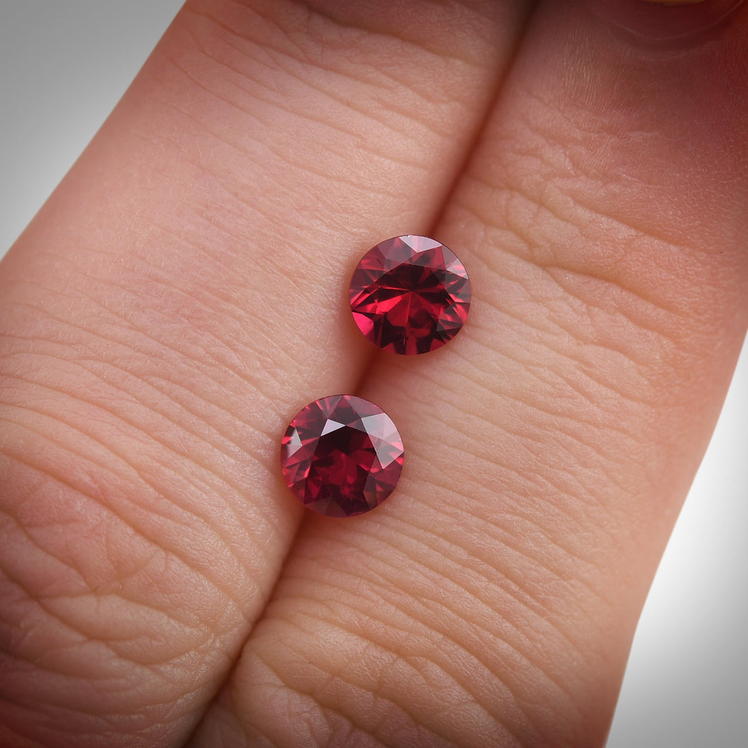 1.51 Carat Red MOZAMBIQUE Round Rubies Pair