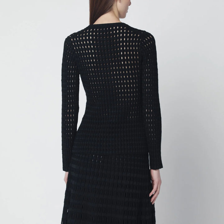 SIMKHAI - Mabel black openwork knit cardigan