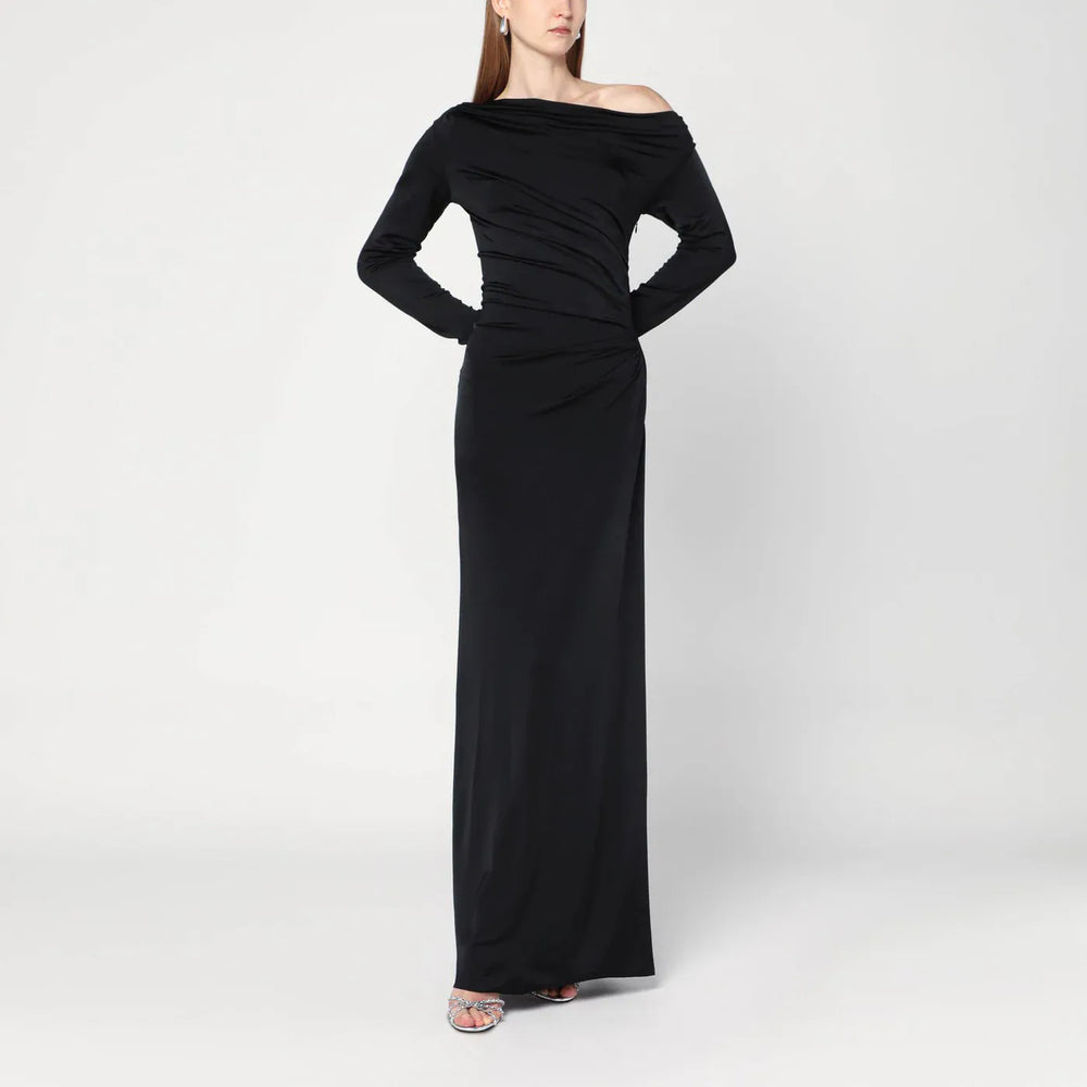 Victoria Beckham - Long black dress in viscose jersey Brand Apparel & Accessories 6 UK