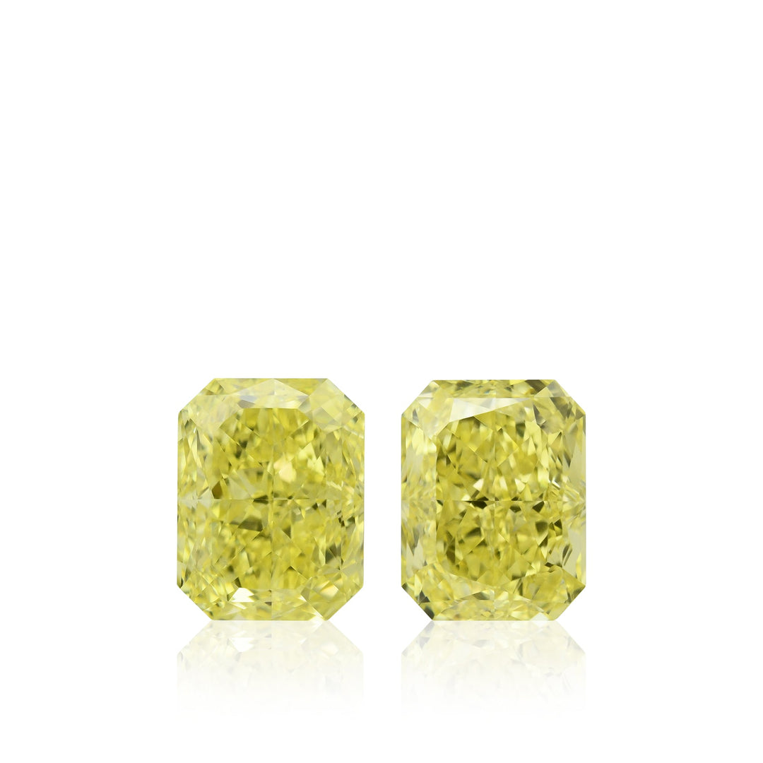 2.56 Carat Fancy Intense Yellow Radiant Diamonds VS2 GIA
