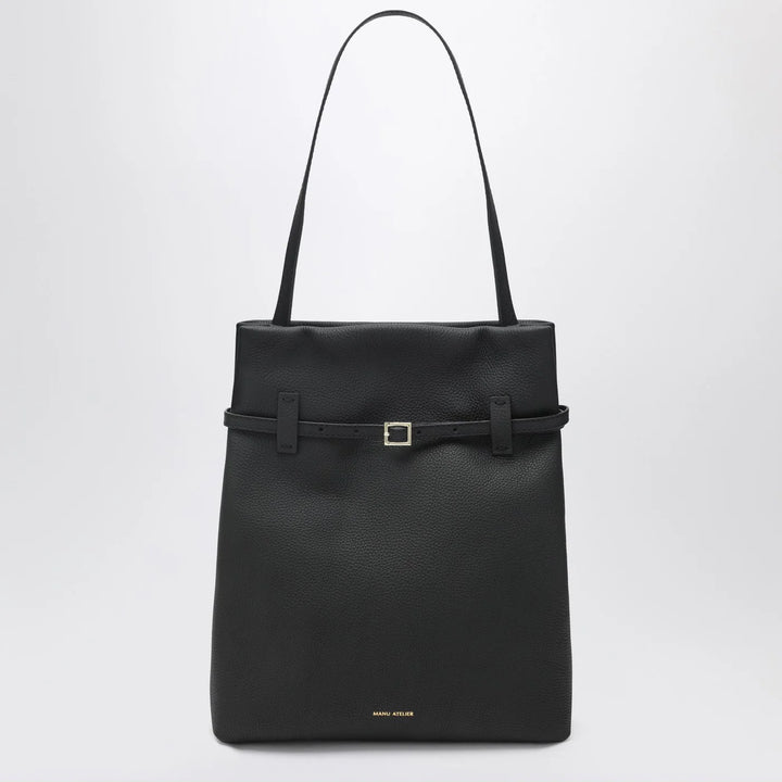 Manu Atelier - Tote Du Jour tote bag in black calfskin