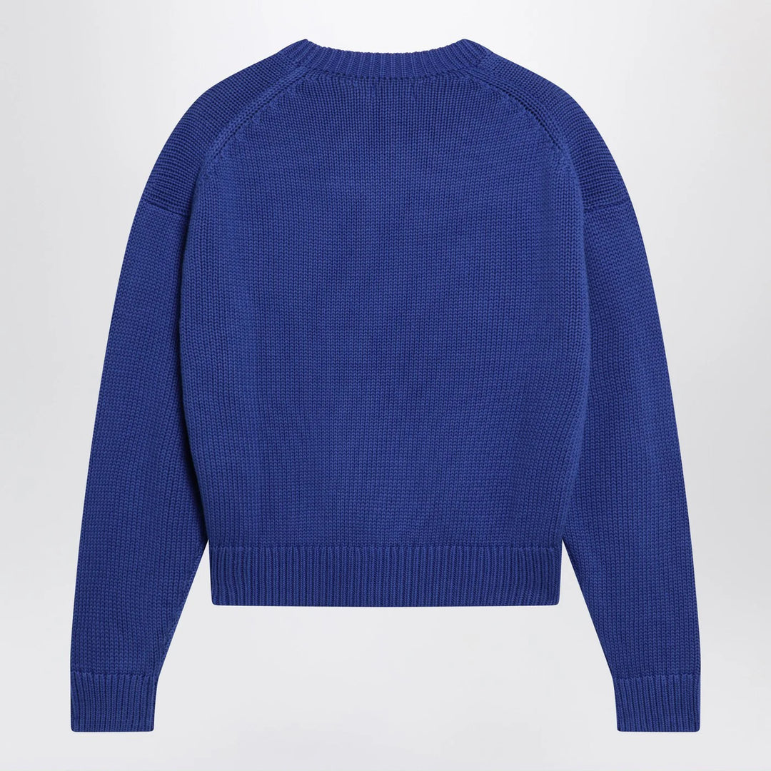 Polo Ralph Lauren - Purplish blue sweater with logo intarsia
