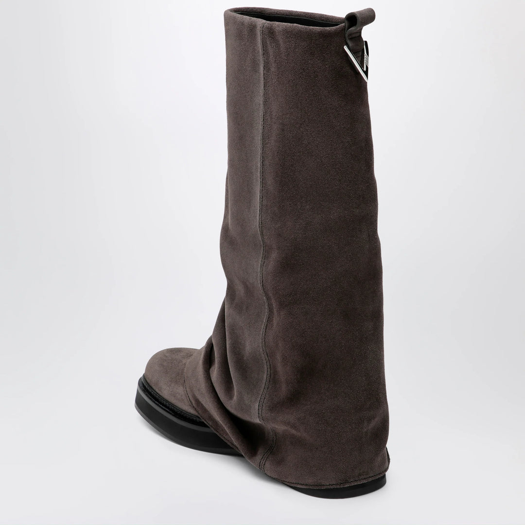 The Attico - Robin combat boots in suede, dark grey