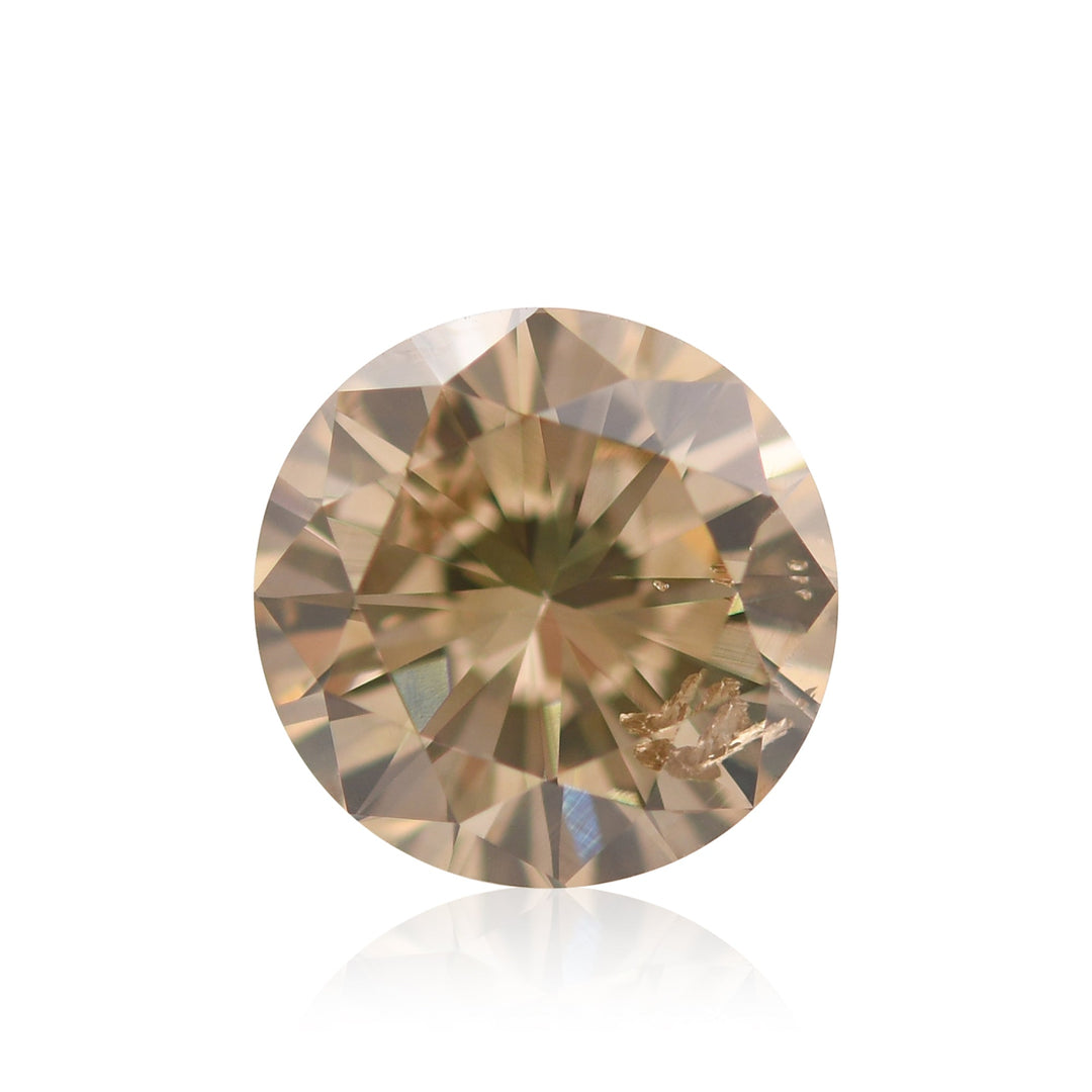 3.02 Carat Fancy Yellowish Brown Round Diamond I1 GIA