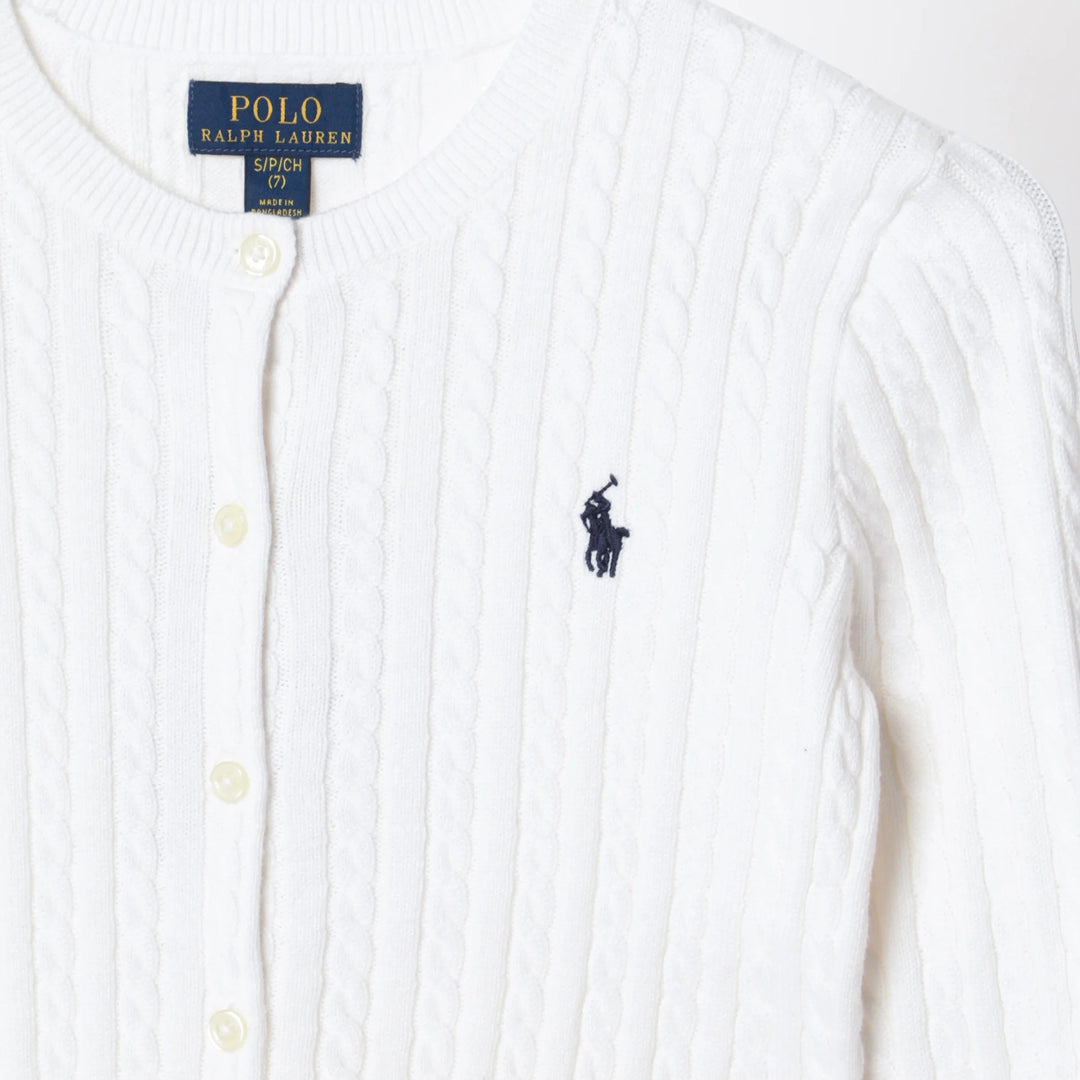 Polo Ralph Lauren - White fine cable-knit cotton cardigan