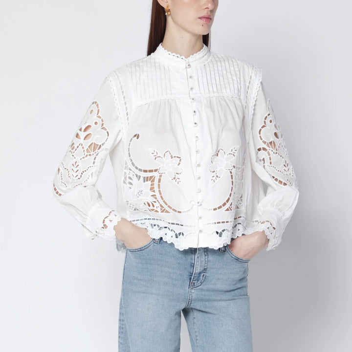 FARM Rio - Richelieu white cotton blouse