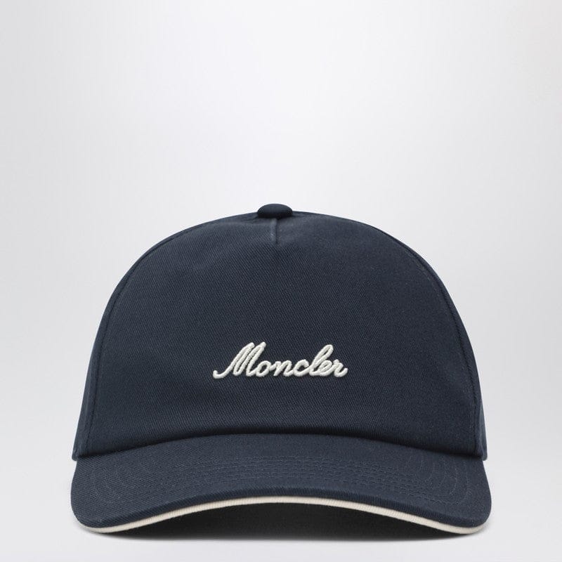 Hats Moncler - Navy baseball cap with embroidered logo - One size Brand