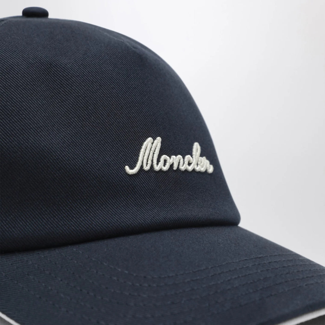 Moncler - Navy baseball cap with embroidered logo