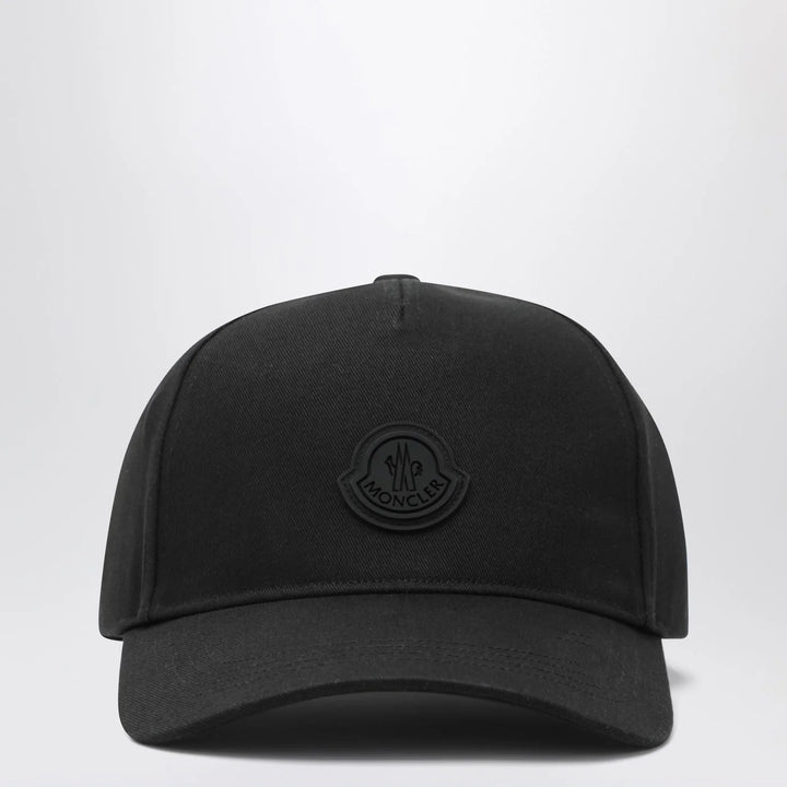 Moncler - Black baseball cap with logo patch