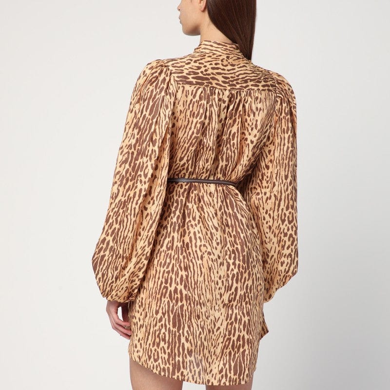 Dresses ZIMMERMANN Leopard print short dress in linen Brand