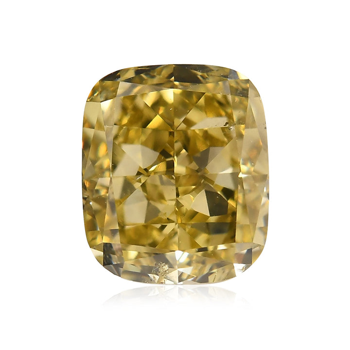 1.52 Carat Fancy Brownish Greenish Yellow Cushion Diamond SI1 GIA