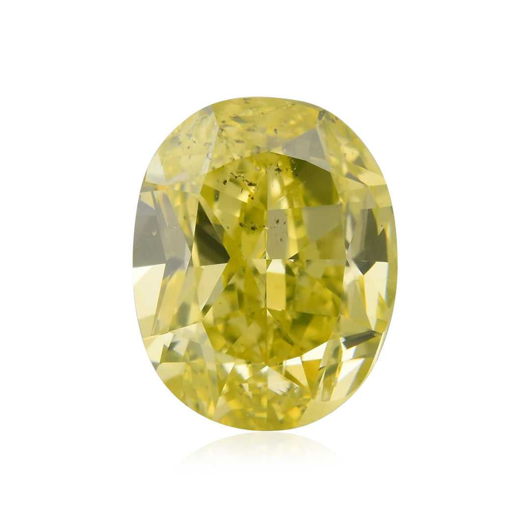 1.01 Carat Fancy Intense Greenish Yellow Oval Diamond SI2 GIA