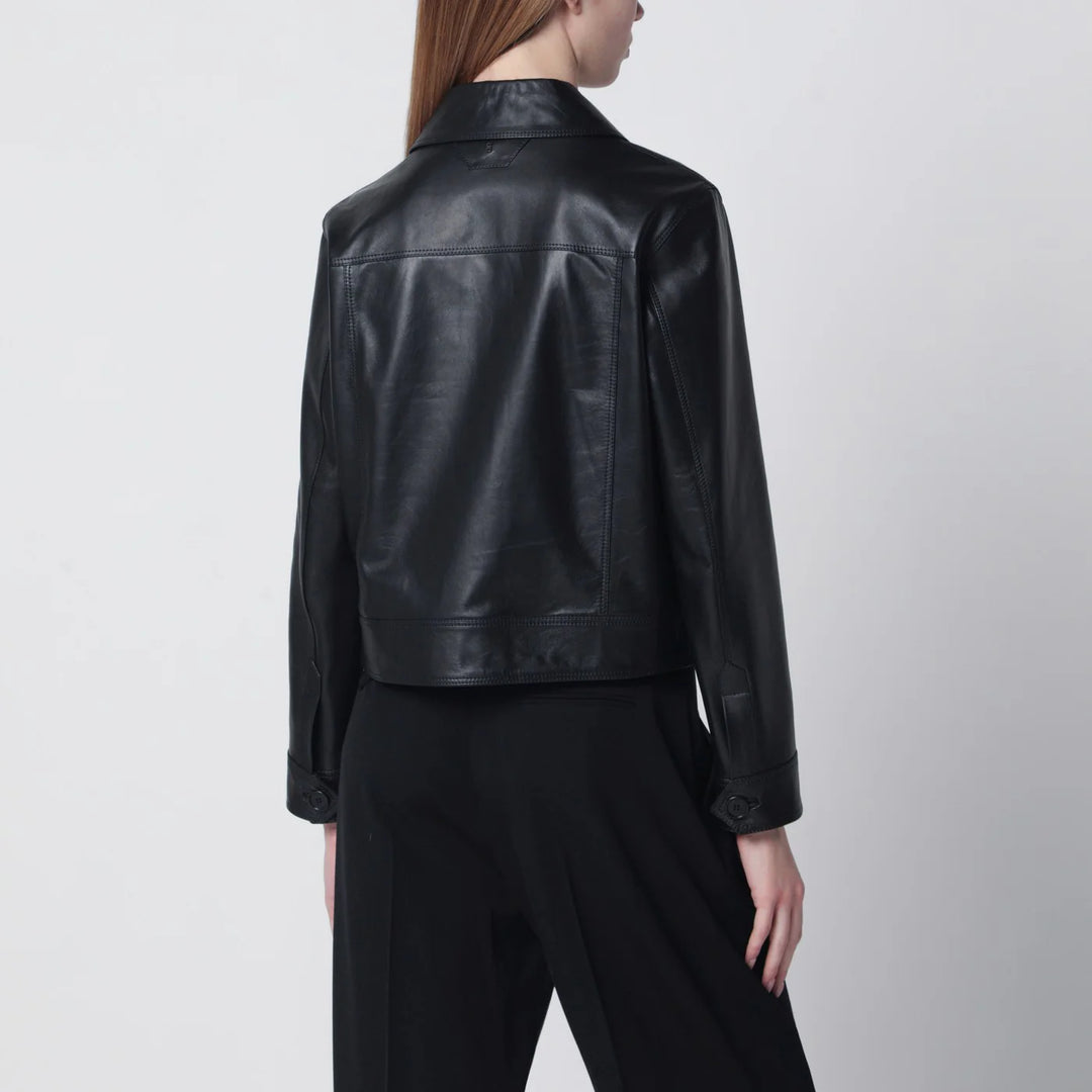 Salvatore Santoro - Black cropped leather jacket