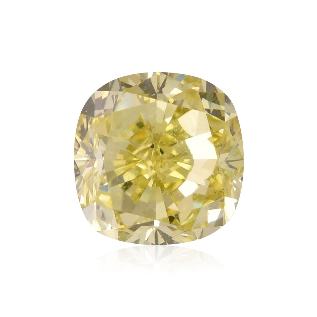 0.91 Carat Fancy Brownish Greenish Yellow Cushion Diamond VVS1 GIA