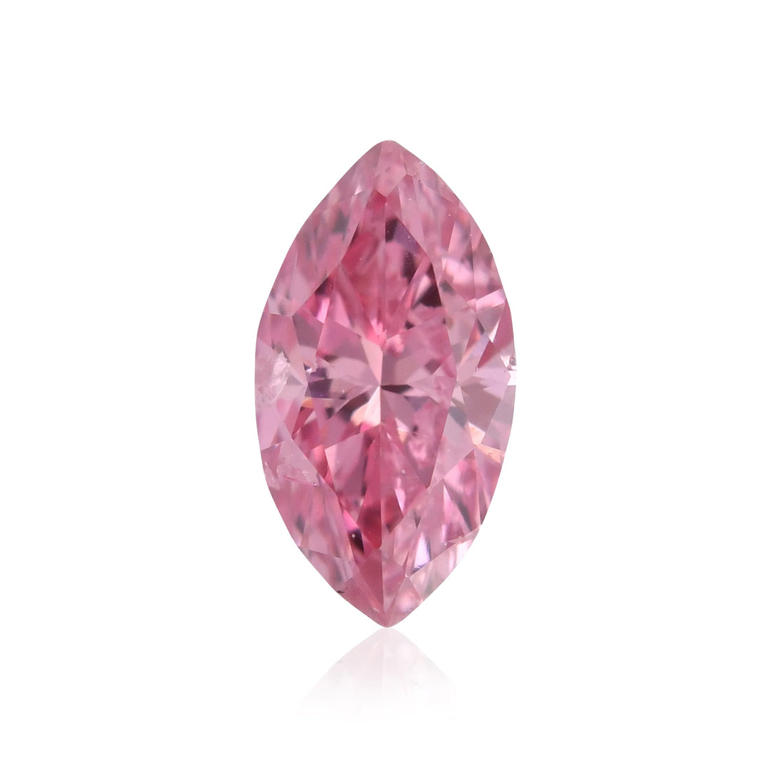 0.15 Carat Fancy Vivid Purplish Pink Marquise Diamond (I2) GIA