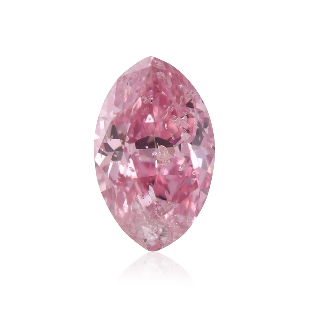 0.22 Carat Fancy Vivid Purplish Pink Marquise Diamond (I2) GIA
