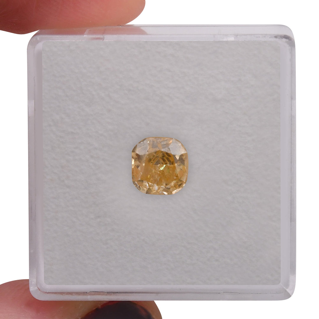 1.02 Carat Fancy Yellow Orange Cushion Diamond (SI2) GIA