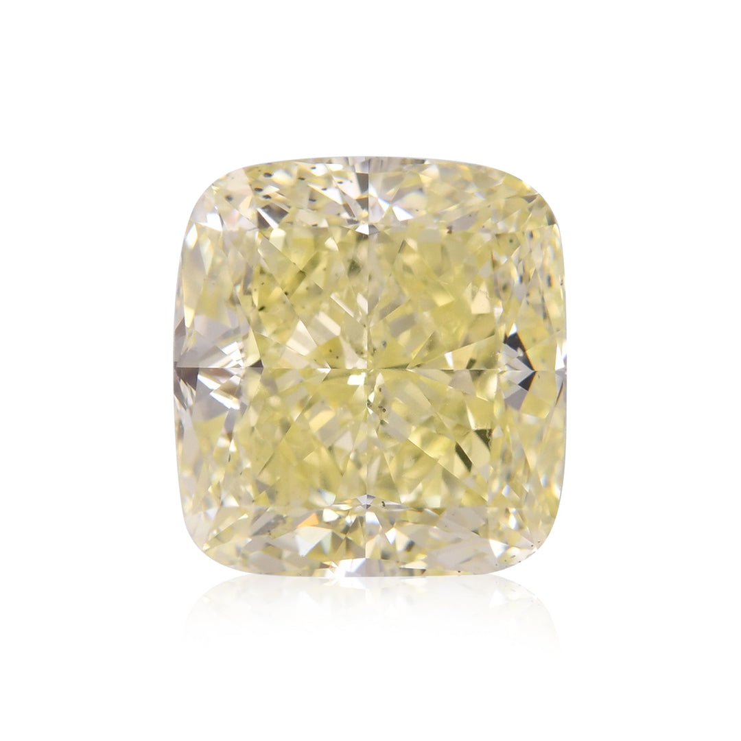 5.10 Carat Fancy Light Yellow Cushion Diamond SI1 GIA