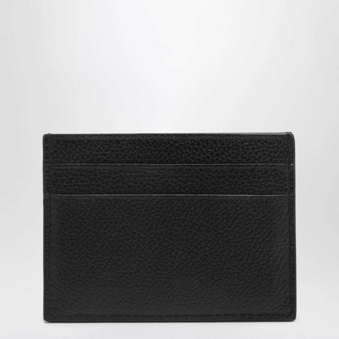 Balenciaga - Cash black card holder in grained leather