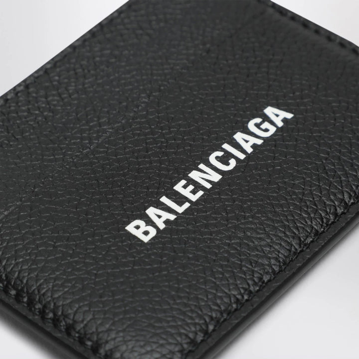 Balenciaga - Cash black card holder in grained leather