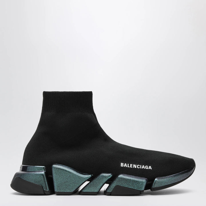 Balenciaga - Black/blue Speed 2.0 Iridescent knit sneakers