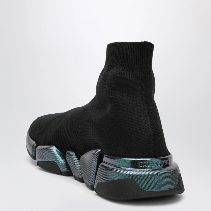 Balenciaga - Black/blue Speed 2.0 Iridescent knit sneakers