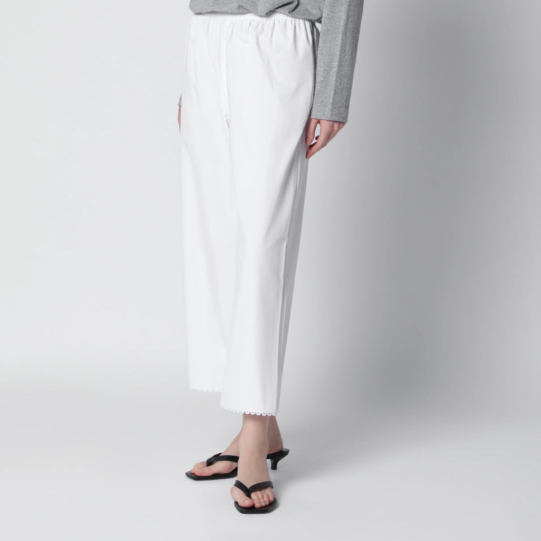Róhe - White cropped cotton trousers