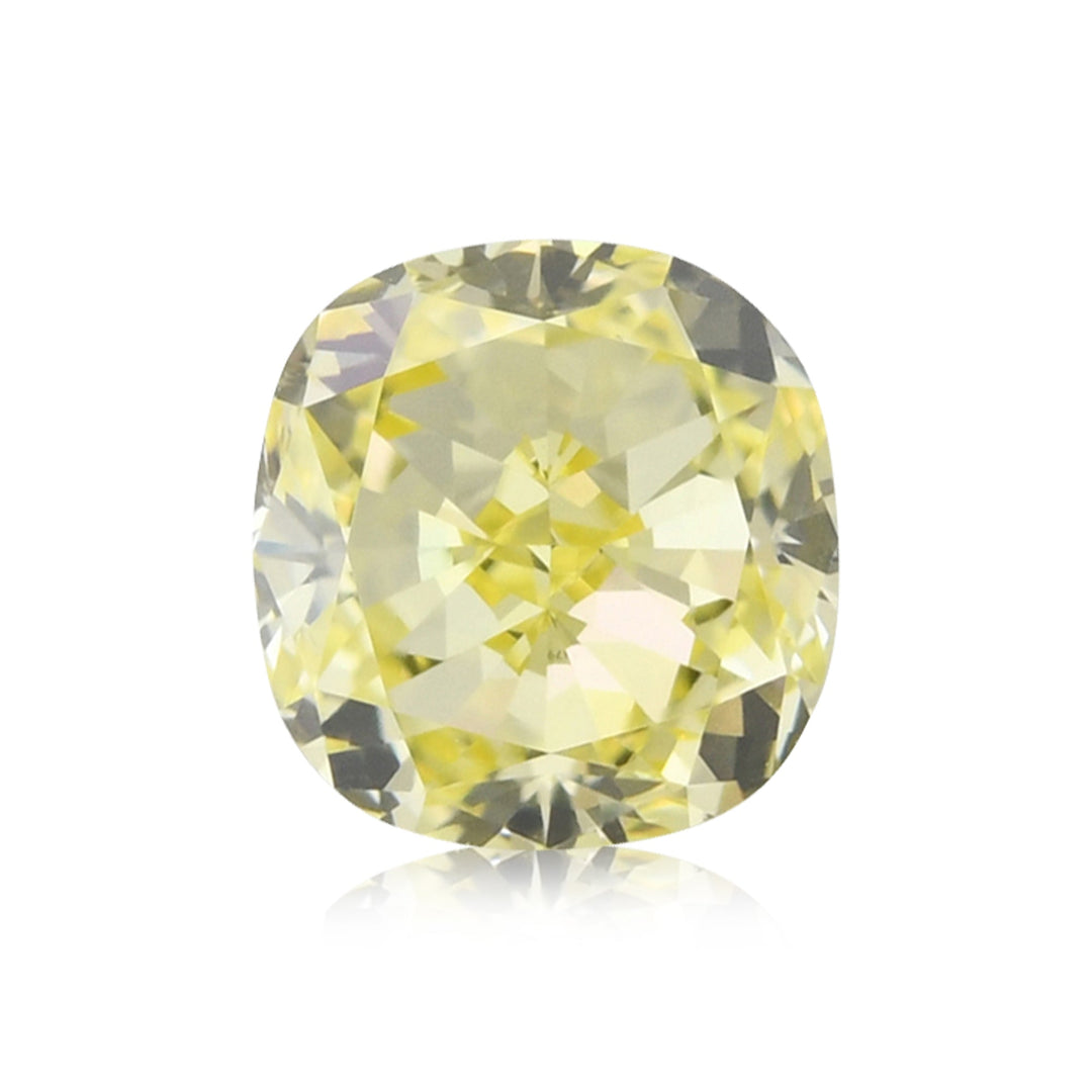 0.60 Carat Fancy Yellow Cushion Diamond IF GIA