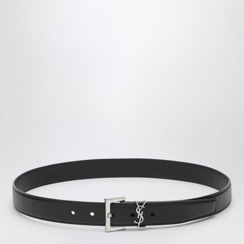 Belts Saint Laurent - Black Cassandre belt in grained leather - 110 EU Brand