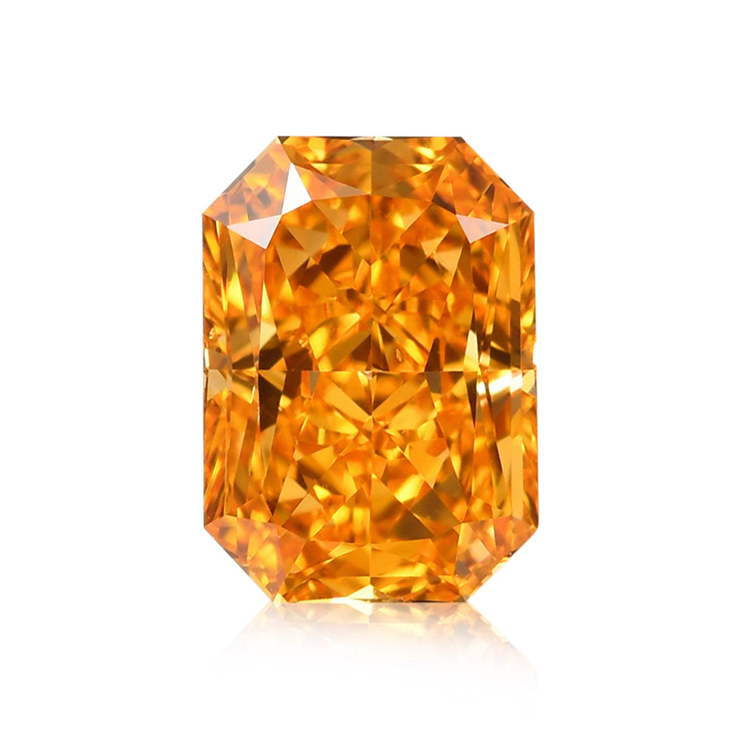 0.54 Carat Fancy Vivid Yellow Orange Radiant Diamond VS1 GIA