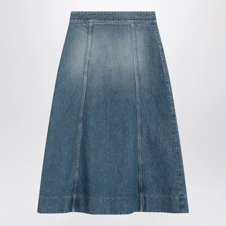 Valentino - Washed denim midi skirt
