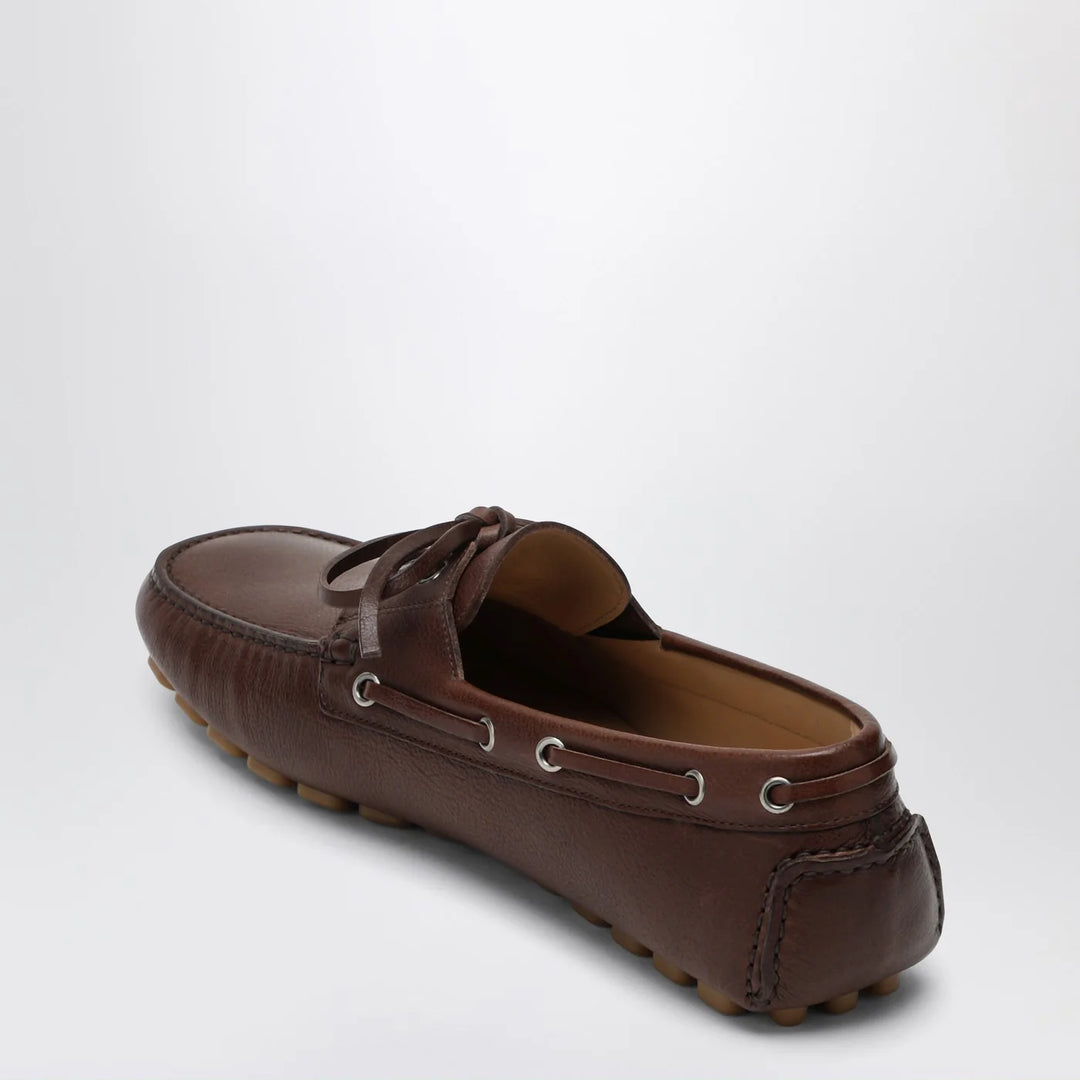 Valentino Garavani - Brown leather moccasin driver Fantaway