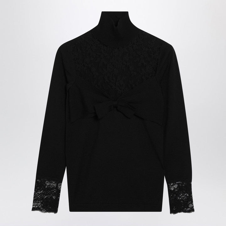 Valentino Black top with lace inserts