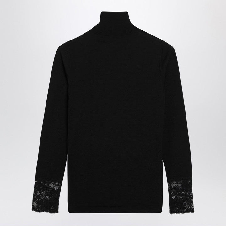 Valentino Black top with lace inserts
