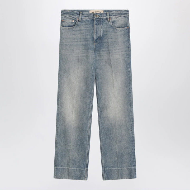 Valentino - Medium blue washed-effect jeans