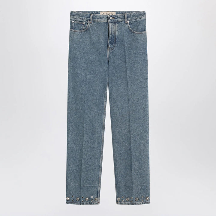 Valentino - Medium blue jeans with cabochons