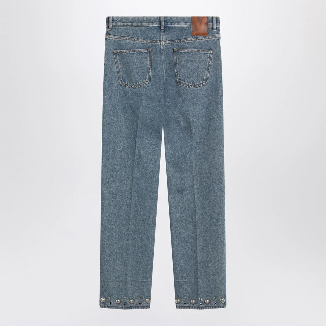 Valentino - Medium blue jeans with cabochons