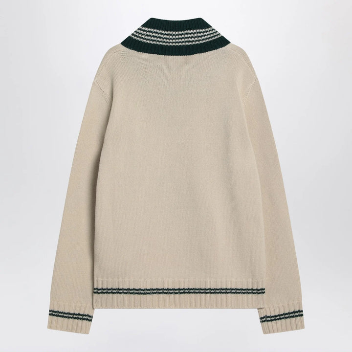 Valentino - Butter-coloured sweater with Le Chien de la Maison embroidery