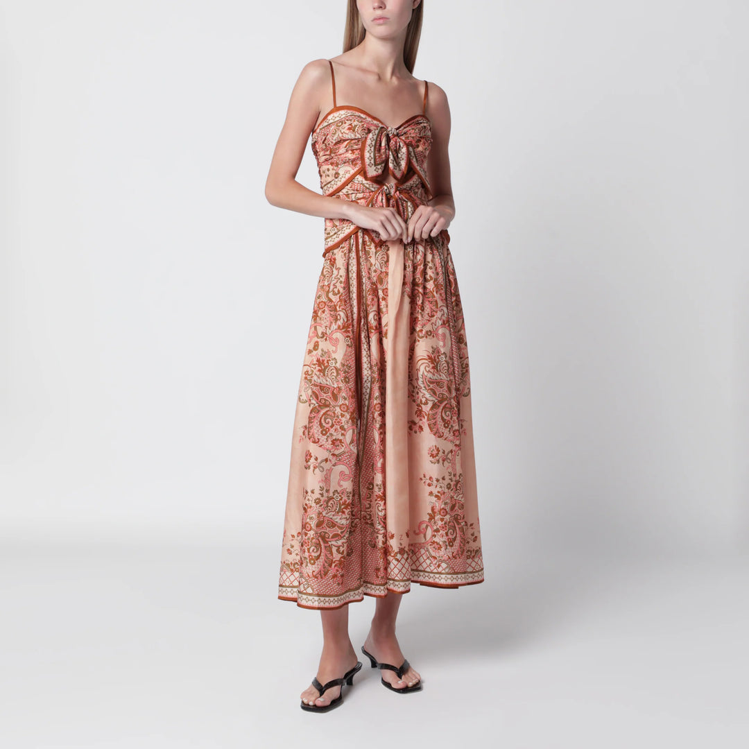 ZIMMERMANN - Aster midi dress with silk scarf detail