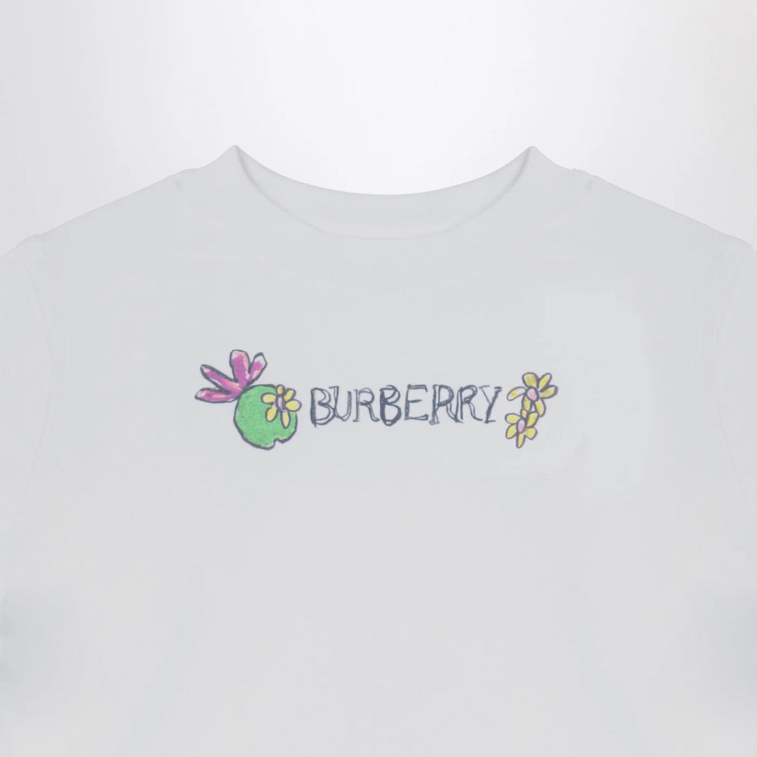 Burberry - White crew-neck T-shirt with logo