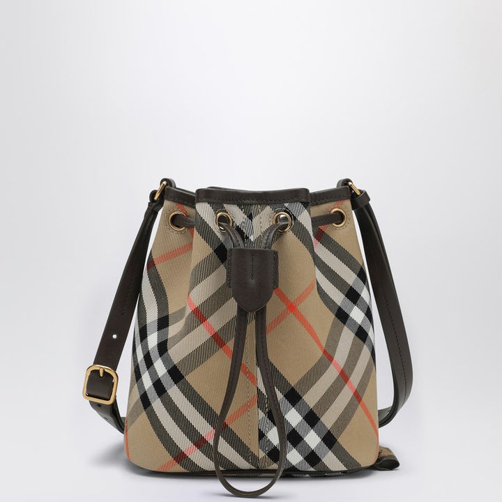 Burberry Small bucket with shoulder strap Check