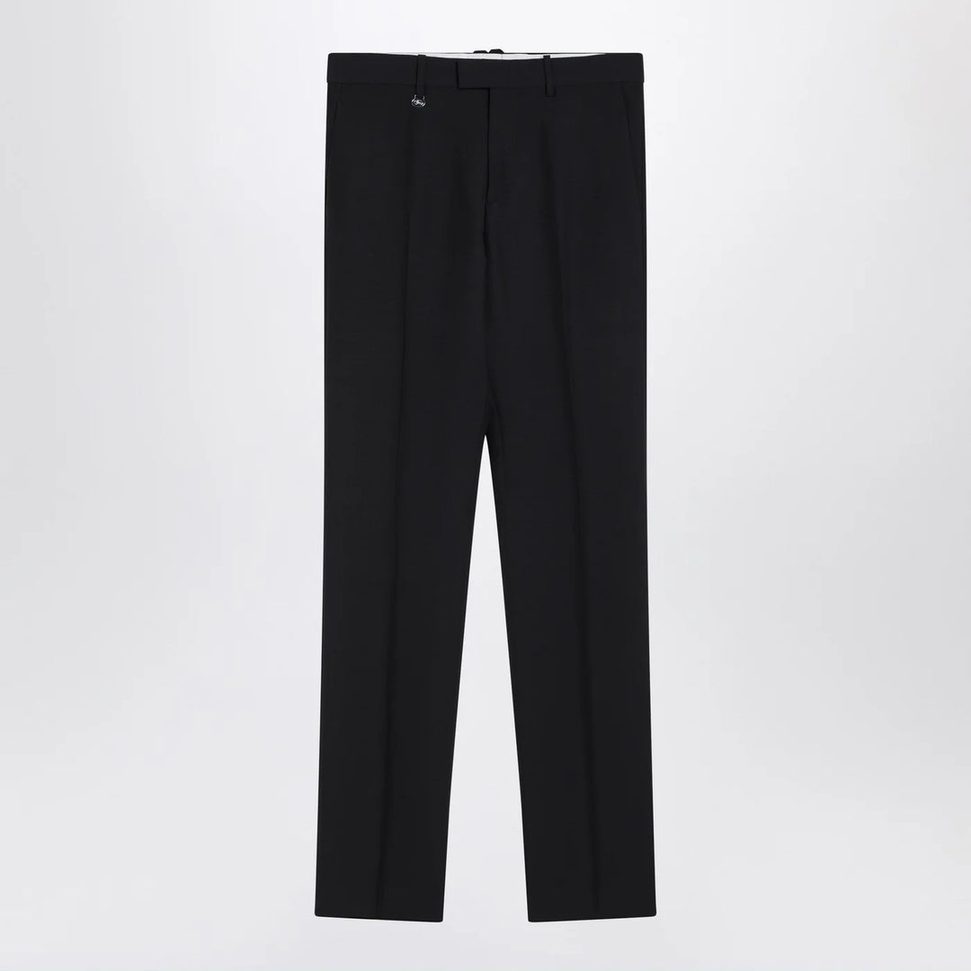 Burberry - Classic navy blue wool blend trousers
