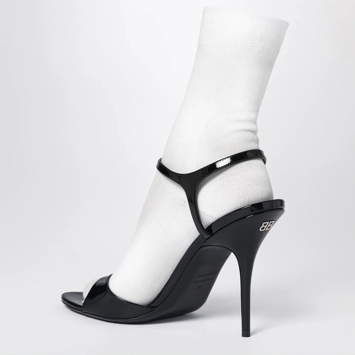 Balenciaga - Avenue Sock black sandal in patent leather and mesh